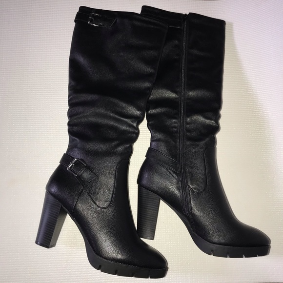 NEW Black Knee High Platform Boots - Picture 2 of 4